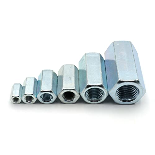 5 Stück Langmuttern/Gewindemuffen DIN 6334 / M24 x 72 mm/verzinkter Stahl Gewindehülsen Verlängerungsmuttern Distanzmuttern Sechskant von Schrauben-Niro.de