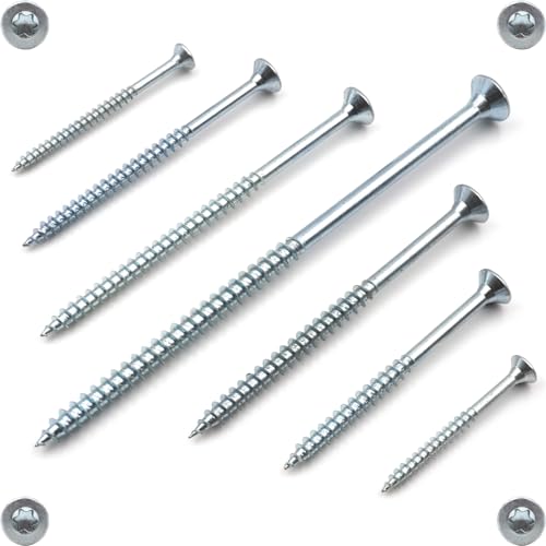 500 Stück Holzschrauben 5,0 x 80 mm verzinkt mit Torx, Senkkopf, Teilgewinde, Spanplattenschrauben von Schrauben-Niro.de