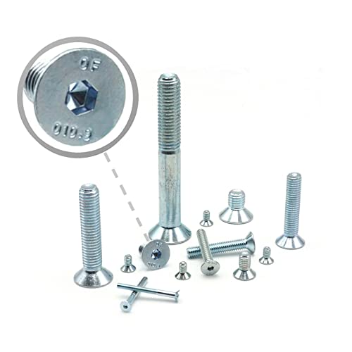 500 Stück Senkkopfschrauben M5 x 45 / DIN 7991 (ISO10642) mit Innensechskant verzinkt Stahl 10.9 Vollgewinde/Teilgewinde von Schrauben-Niro.de