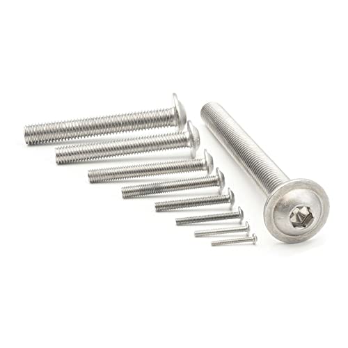 Linsenkopfschrauben mit Flansch M10 x 50/10 Stück ISO 7380-2 Innensechskant ISK Edelstahl A2 V2A von Schrauben-Niro.de