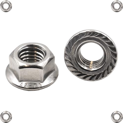 Sperrzahnmuttern M5 Edelstahl A2 / V2A - DIN 6923 - Flanschmutter mit Sperrverzahnung - 5 Stück von Schrauben-Niro.de
