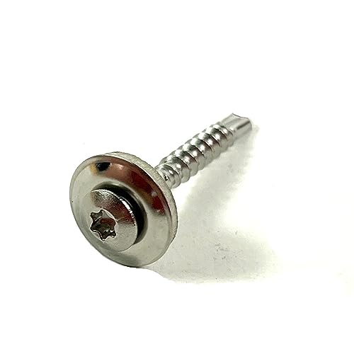 Schraubendealer 100 Stück Spenglerschrauben V2A mit Bohrspitze und EPDM Dichtscheibe (4,5 x 35) von Schraubendealer