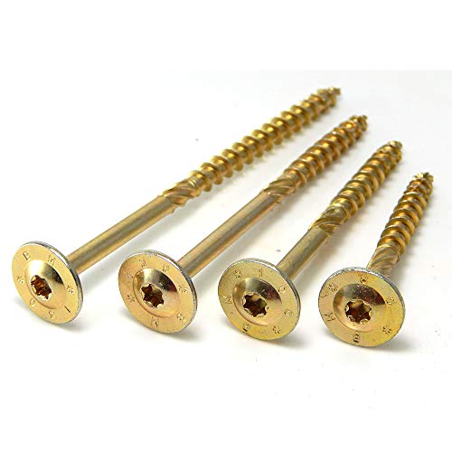 50 Stk. Tellerkopfschrauben 8 x 180 Dresselhaus Torx T40 Konstuktionsschrauben weiss verzinkt ETA Zulassung Holzschrauben Holzbauschrauben Holzkonstruktionsschrauben mit Schaftfräser von Schraubendealer