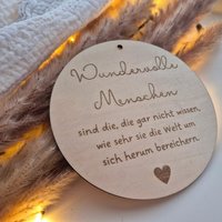 Holzschild "Wundervolle Menschen" in Vielen Verschiedenen Größen | Holzplättchen Geschenkanhänger Geschenk Für Besondere Menschen von SchreibGlanz