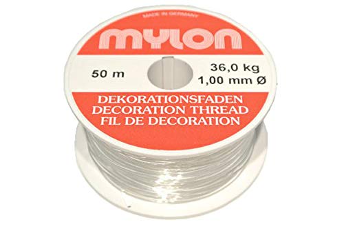 Schreiber Deko Dekofaden Nylonfaden transparent 1,0mm 50 Meter Tragkraft 36 kg von Schreiber Deko