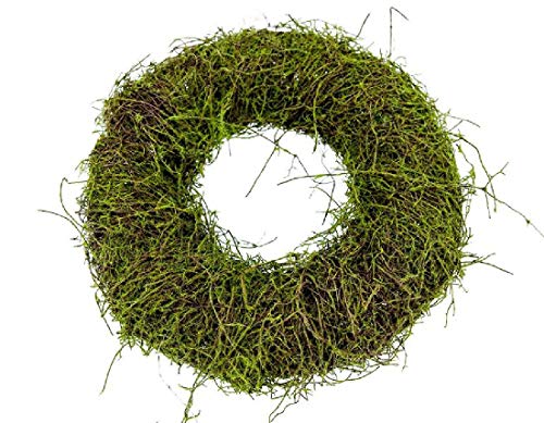 Schreiber Deko Kranz mit Moos und Clematis 1 Stück Natur-Grün Ø 25cm von Schreiber Deko