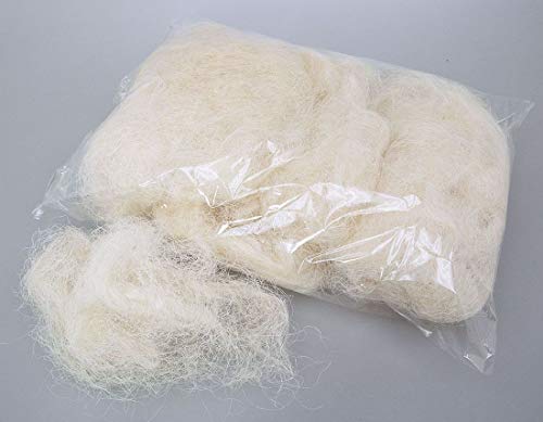 Schreiber Deko Sisal Watte Weiß (Creme) 500 Gramm Flachshaar von Schreiber Deko