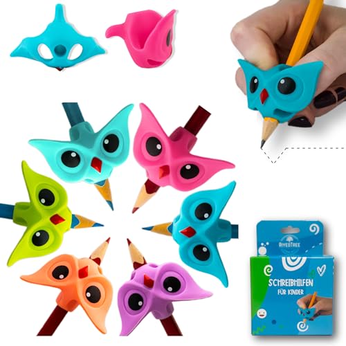RiyeoTree® 3x Stiftehalter Kinder Hilfe Schreibhilfe für Stift Kinder - ergonomischer Stifthalter Schreiblernhilfe Bleistifthalter für Stifte Rechts und Linkshänder von RiyeoTree