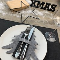 Bestecktasche Weihnachten Tannenbaum Tischdeko Besteckhalter Serviettenhalter Personalisiert Mit Name von Schriftzauber