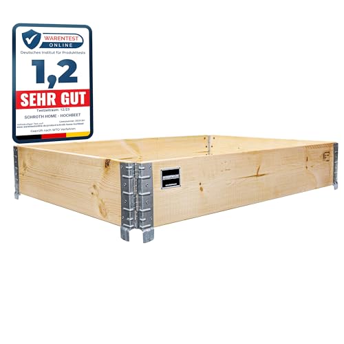 Schroth Home Hochbeet 120x80x20cm rechteckig - Palettenrahmen aus Holz - Hochbeet für Garten - faltbar - Außenbereich von Schroth Home