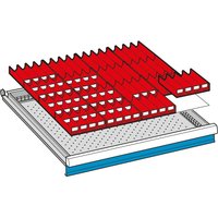 Trennwand-Einsatz für LISTA Schubladenschränke, 4 Schlitzwände, 21 Trennbleche, für Höhe 100 mm von Lista