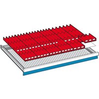 Trennwand-Einsatz für LISTA Schubladenschränke, 7 Schlitzwände, 4 Trennbleche, für Höhe 100 mm von Lista