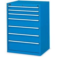 Fami Schubladenschrank Flexa Key Comfort, Schubladen 2x75/1x100/3x150/1x200 mm, HxBxT 1.000 x 717 x 600 mm, RAL 5012 lichtblau von Fami