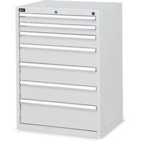 Fami Schubladenschrank Flexa Key Comfort, Schubladen 2x75/1x100/3x150/1x200 mm, HxBxT 1.000 x 717 x 600 mm, RAL 7035 lichtgrau von Fami