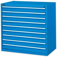 Fami Schubladenschrank Flexa Key Comfort, Schubladen 9x100 mm, HxBxT 1.000 x 1.023 x 600 mm, RAL 5012 lichtblau von Fami