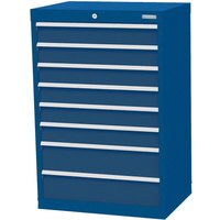 Bedrunka+Hirth Schubladenschrank Profi, Schubladen 6x100 + 2x150 mm, HxBxT 1.019 x 680 x 500 mm, enzianblau/enzianblau von Bedrunka+Hirth