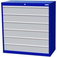 Bedrunka+Hirth Schubladenschrank Profi, Schubladen 6x150 mm, HxBxT 1.019 x 980 x 500 mm, enzianblau/lichtgrau von Bedrunka+Hirth