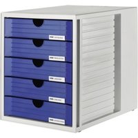 HAN Schubladenbox Systembox 1450-14 DIN C4 5Schubfächer bl von Jungheinrich PROFISHOP