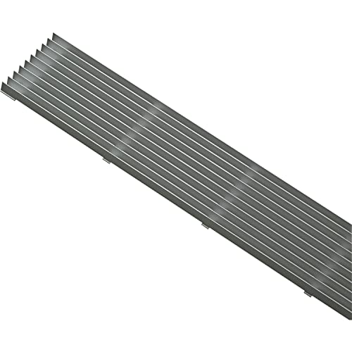SCHÜCO 100003577 Lüftungsgitter rechteckig 480x84mm, Lüftungsblech Aluminium Natur eloxiert, Silber von Schüco