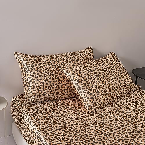Schueling Design 2er-Pack Satin-Kissenbezüge mit Leopardenmuster, superweicher Kissenbezug mit Hotelverschluss für Bett, Sofa, Couch von Schueling Design