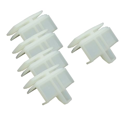 Schüller 5 x Sockel Halterung Sockelhalter Befestigung Clip Küche Schiebeklammer 75.0010 (Weiß, Kunststoff) von Schüller