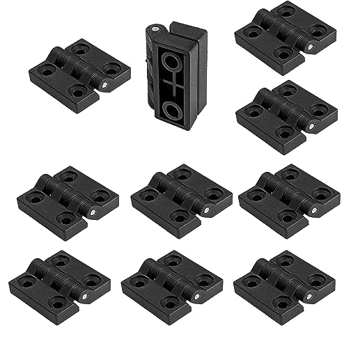 10 Scharniere 50x50mm aus Polyamid Kunststoff zum aufschrauben - für Türen Klappen Deckel ideal zur Verwendung mit T V Slot Profilen! | 3 Größen zur Auswahl…… von Schürberg