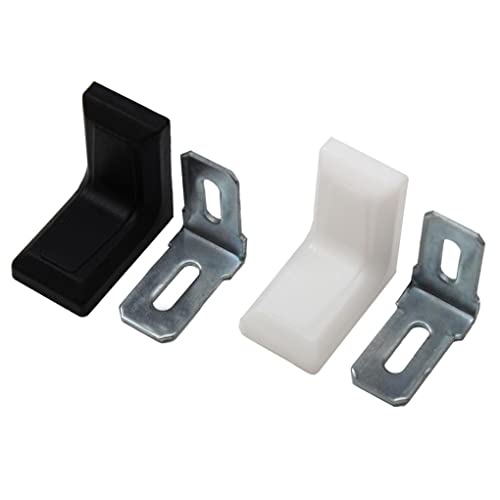 10x Stuhlwinkel 30x30x18mm mit Kunststoff Abdeckung in Schwarz oder Weiß Möbel Winkel Flachwinkel (Weiß) von Schürberg
