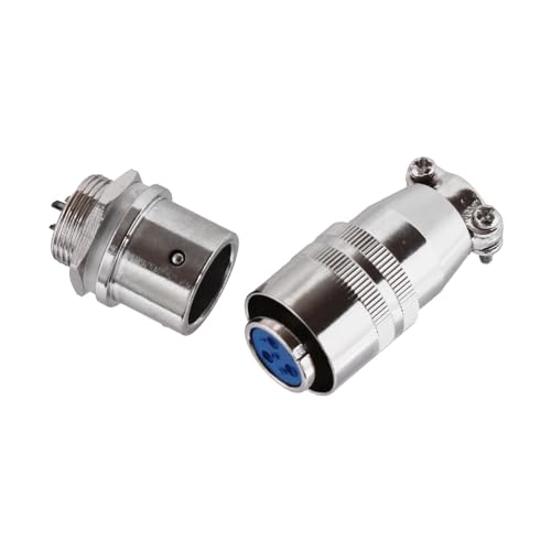 1x Einbau Steckverbindung 12mm 3Pin Stecker Steckdose für DC Gleichstrom Max. 48V 5A Verbindungen Ladebuchsen | 5 Modelle 2-12 Pin zur Auswahl bis 250V 20A | von Schürberg