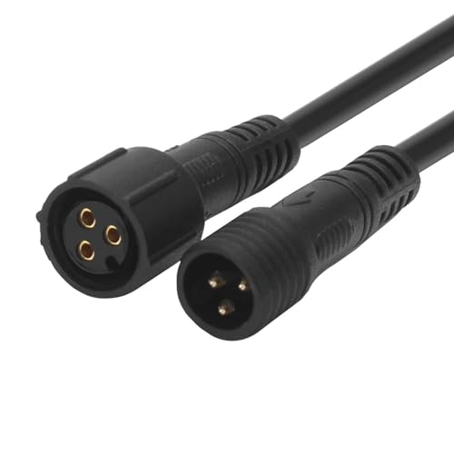 1x Kabel mit Wasserdichter 3Pin Steckverbindung vorkonfektioniert 2 Meter lang Belastbar bis 50 Volt / 3 Ampere | 1 oder 2 Meter Länge und 2-4 Pin zur Auswahl von Schürberg