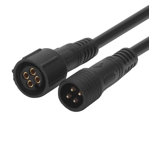 1x Kabel mit Wasserdichter 4Pin Steckverbindung vorkonfektioniert 2 Meter lang Belastbar bis 50 Volt / 3 Ampere | 1 oder 2 Meter Länge und 2-4 Pin zur Auswahl von Schürberg