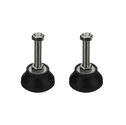 2 Stück Stahl Maschinenfüße M12 Ø60x100mm Nivellierfüße für Anlagen, Werkbänke | 12 Modelle zur Auswahl, M10 bis M20, Belastbar je nach Modell bis zu 500Kg pro Fuß von Schürberg