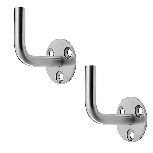 2x Schürberg Edelstahl Handlaufhalter, Handlaufträger, Wandhalter für flache und runde Geländer - Massive und schwere Qualität (2, Modell A - M6 Gewinde) von Schürberg