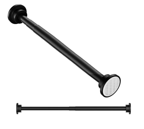 55-90cm Teleskopstange Schwarz Klemmstange Vorhang Duschvorhang Kleiderstange Garderobe ohne Bohren Klemmstange ausziehbar verstellbar | 3 Farben | 5 Längen von 40-230cm von Schürberg