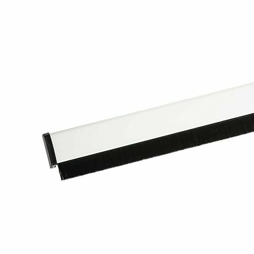 Automatische Türbodendichtung Bürstendichtung Aluminium | 100cm Lang - kürzbar | selbstklebend ohne Bohren! | 12mm Leistendicke | Braun oder Weiß (Weiß) von Schürberg