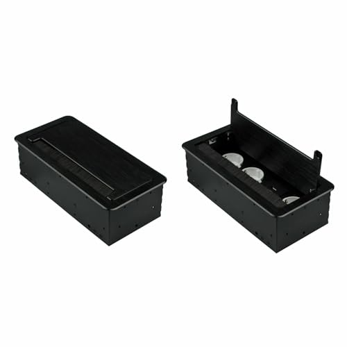 Einbausteckdose Modell: B - 3x Schuko + USB Schutzkontakt Steckdose versenkbar klappbar für Möbel Tische, Böden | 11 Modelle in Schwarz oder Silber zur Auswahl von Schürberg
