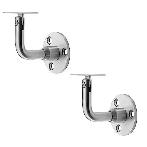 Schürberg Edelstahl Handlaufhalter, Handlaufträger, Wandhalter für flache und runde Geländer - Massive und schwere Qualität (2, Modell D - Flach) von Schürberg
