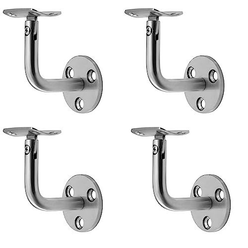Schürberg Edelstahl Handlaufhalter, Handlaufträger, Wandhalter für flache und runde Geländer - Massive und schwere Qualität (4, Modell B - Rohr) von Schürberg