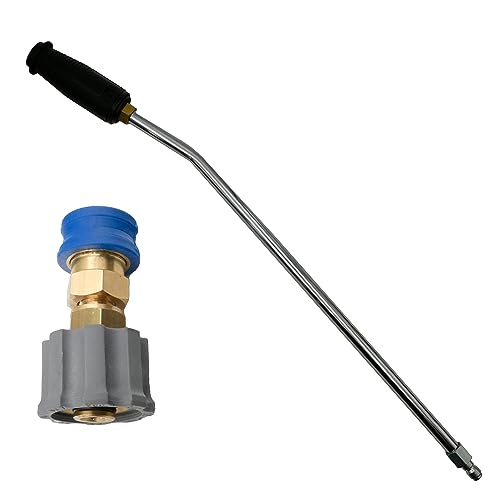 Variodüse Rotordüse Dreckfräser mit 45cm Lanze 15°gebogen und Schnellverbinder Quick Connect mit oder ohne Adapter Passend für (Variodüse Inkl. Adapter, M21 IG (WAP)) von Schürberg