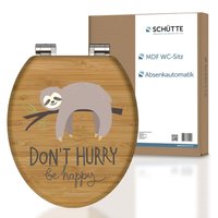 MDF WC Sitz DONT HURRY Toilettendeckel mit Absenkautomatik, Holzkern von Schütte