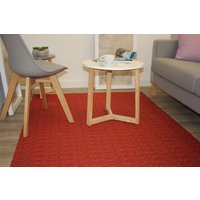 Peyer Syntex Mira Jacquard Teppich Uni Farbe Rot 80 x 200 cm von Schütte