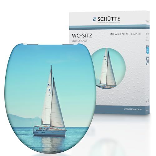 SCHÜTTE 82148 Duroplast WC-Sitz SAILING mit Absenkautomatik Motiv von Schütte