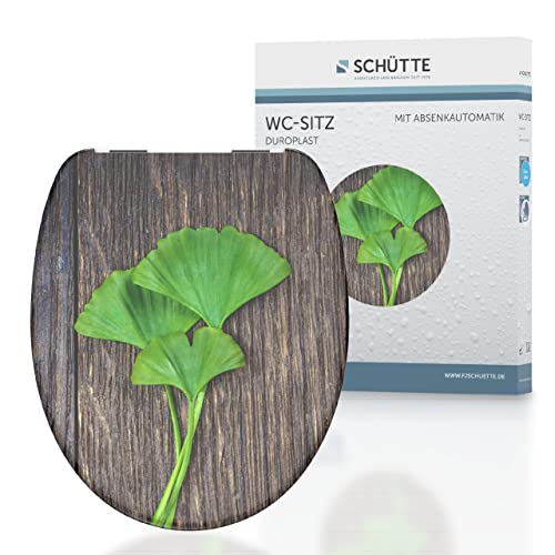 SCHÜTTE WC-Sitz GINGKO mit Absenkautomatik aus Duroplast, hochwertiger Toilettendeckel mit 175kg Belastbarkeit, Toilettensitz mit Brille, Klodeckel für WC, Klobrille mit Motiv SCHÜTTE WC-Sitz GINGKO mit Absenkautomatik aus Duroplast, hochwertiger Toilettendeckel mit 175kg Belastbarkeit, Toilettensitz mit Brille, Klodeckel für WC, Klobrille mit Motiv von Schütte