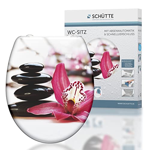 SCHÜTTE WC-Sitz WELLYNESS mit Absenkautomatik, Toilettendeckel mit Motiv und Schnellverschluss für die Reinigung, Duroplast Klodeckel, maximale Belastung der Klobrille 175 kg, WELLYNESS 82376 von Schütte