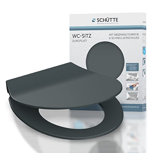 SCHÜTTE WC-Sitz Duroplast SLIM ANTHRAZIT, Toilettensitz mit Absenkautomatik und Schnellverschluss für die einfache Reinigung, besonders flache Form, maximale Belastung 175 kg, SLIM ANTHRAZIT 82704 SCHÜTTE WC-Sitz Duroplast SLIM ANTHRAZIT, Toilettensitz mit Absenkautomatik und Schnellverschluss für die einfache Reinigung, besonders flache Form, maximale Belastung 175 kg, SLIM ANTHRAZIT 82704 von Schütte