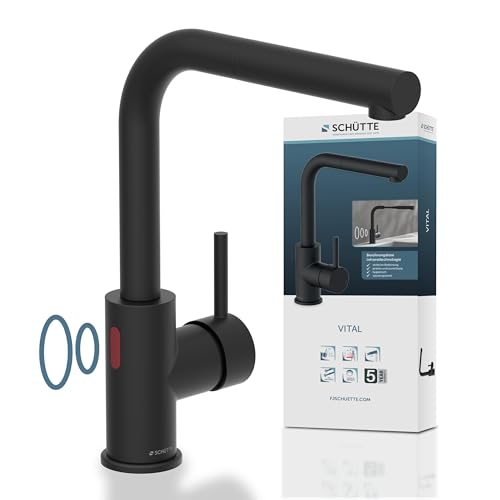 SCHÜTTE 99760 VITAL Sensor-Spültischarmatur Küche, Küchenarmatur mit ausziehbarer Brause, automatischer Wasserhahn mit Sensor, Mischbatterie Spüle, berührungslose Infrarot-Armatur Schwarz SCHÜTTE 99760 VITAL Sensor-Spültischarmatur Küche, Küchenarmatur mit ausziehbarer Brause, automatischer Wasserhahn mit Sensor, Mischbatterie Spüle, berührungslose Infrarot-Armatur Schwarz von Schütte