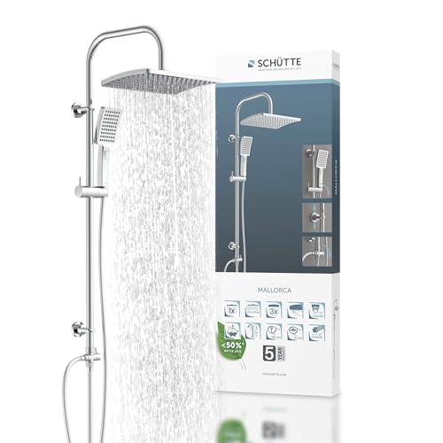 Schütte Duschset MALLORCA Duschsäule mit großer Regendusche, Handbrause mit 3 Strahlarten, Duschsystem mit höhenverstellbarer Brausestange, Chrom Schütte Duschset MALLORCA Duschsäule mit großer Regendusche, Handbrause mit 3 Strahlarten, Duschsystem mit höhenverstellbarer Brausestange, Chrom von Schütte