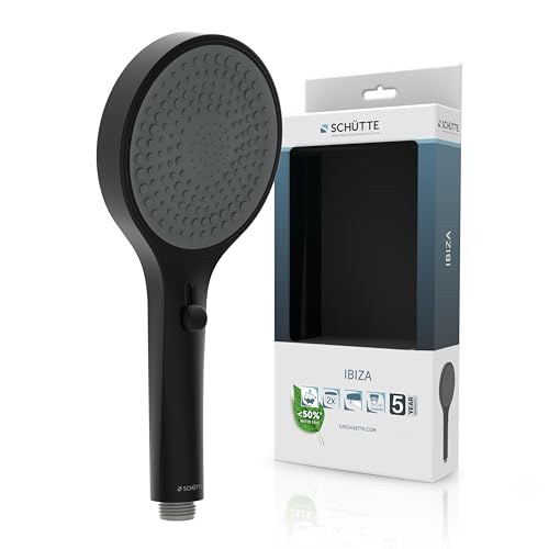 SCHÜTTE Handbrause IBIZA mit Antikalk-Noppen | Duschkopf mit komfortablem Schiebeknopf und 2 einstellbaren Strahlarten | Brausekopf Antikalk für die Dusche | Schwarz/Anthrazit SCHÜTTE Handbrause IBIZA mit Antikalk-Noppen | Duschkopf mit komfortablem Schiebeknopf und 2 einstellbaren Strahlarten | Brausekopf Antikalk für die Dusche | Schwarz/Anthrazit von Schütte