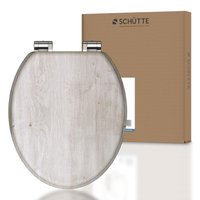 MDF WC Sitz LIGHT WOOD, Toilettendeckel mit Absenkautomatik und Holzkern, Toilettensitz mit Motivdruck von Schütte