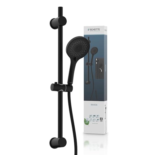 SCHÜTTE RAVEN Duschstange und Handbrause | Duschbrause mit 3-fach verstellbarem Duschkopf | Brauseset mit Duschsäule | Regendusche Duschpaneel mit Schlauch | Schwarz SCHÜTTE RAVEN Duschstange und Handbrause | Duschbrause mit 3-fach verstellbarem Duschkopf | Brauseset mit Duschsäule | Regendusche Duschpaneel mit Schlauch | Schwarz von Schütte