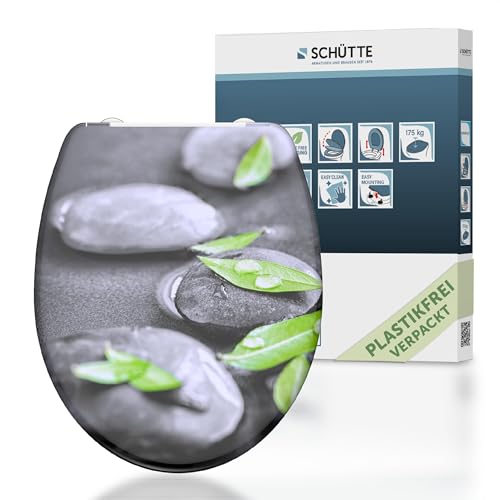 SCHÜTTE STONE 82374 WC-Sitz Duroplast, Toilettensitz mit Absenkautomatik und Schnellverschluss für die einfache Reinigung, maximale Belastung 150 kg, Motiv Steine SCHÜTTE STONE 82374 WC-Sitz Duroplast, Toilettensitz mit Absenkautomatik und Schnellverschluss für die einfache Reinigung, maximale Belastung 150 kg, Motiv Steine von Schütte